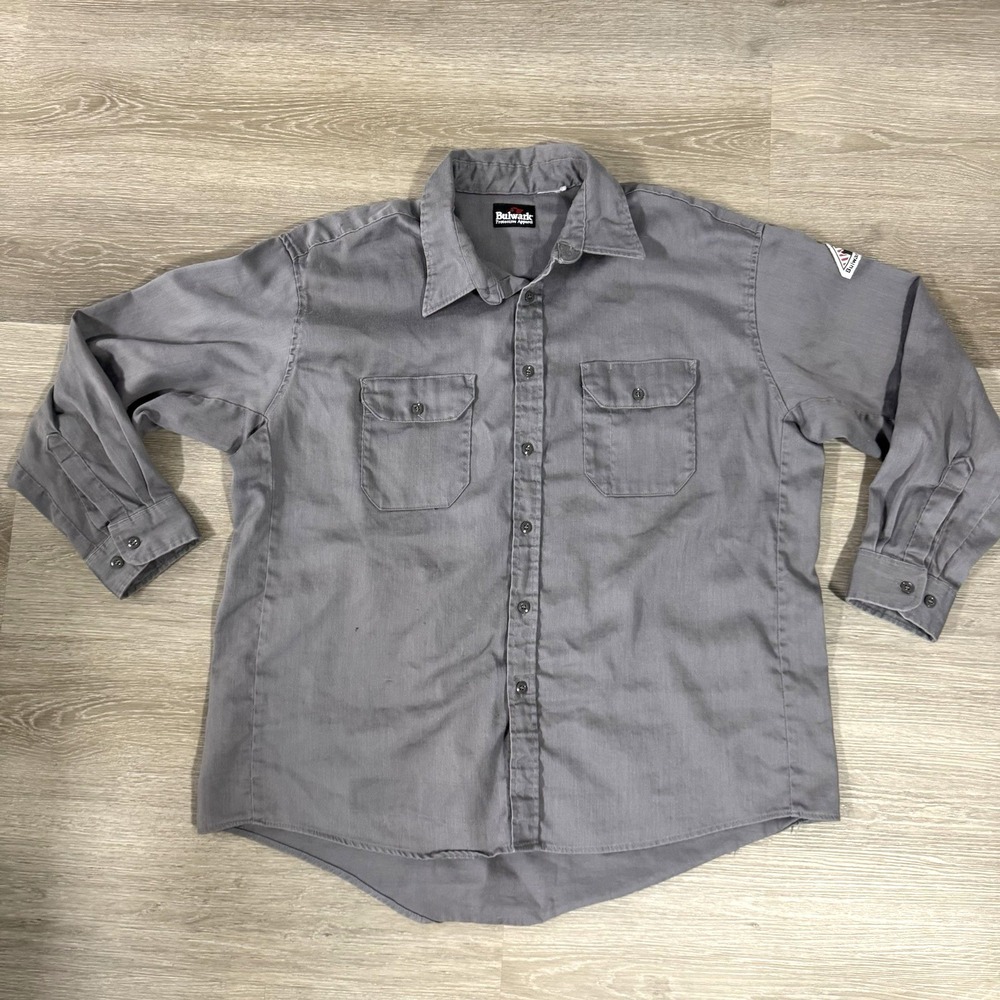 Bulwark FR Cat 2 2112 Long Sleeve Button Up Work Shirt Men's Size 2XL‎ *READ*